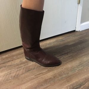 Dark Leather Maroon Boots